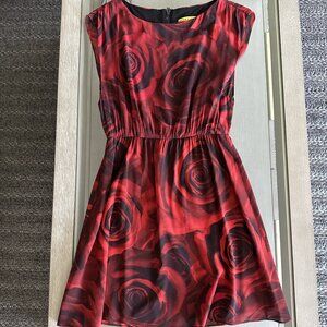 Alice + Oliva Red Rose Dress Silk Small